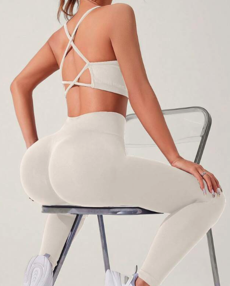 Ladies Creamy White Gym Set