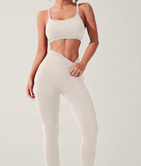 Ladies Creamy White Gym Set